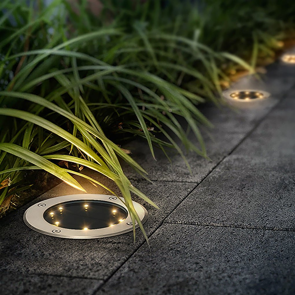 Modern Solar In-Ground Lights | Flat Aluminum LED Path Lighting