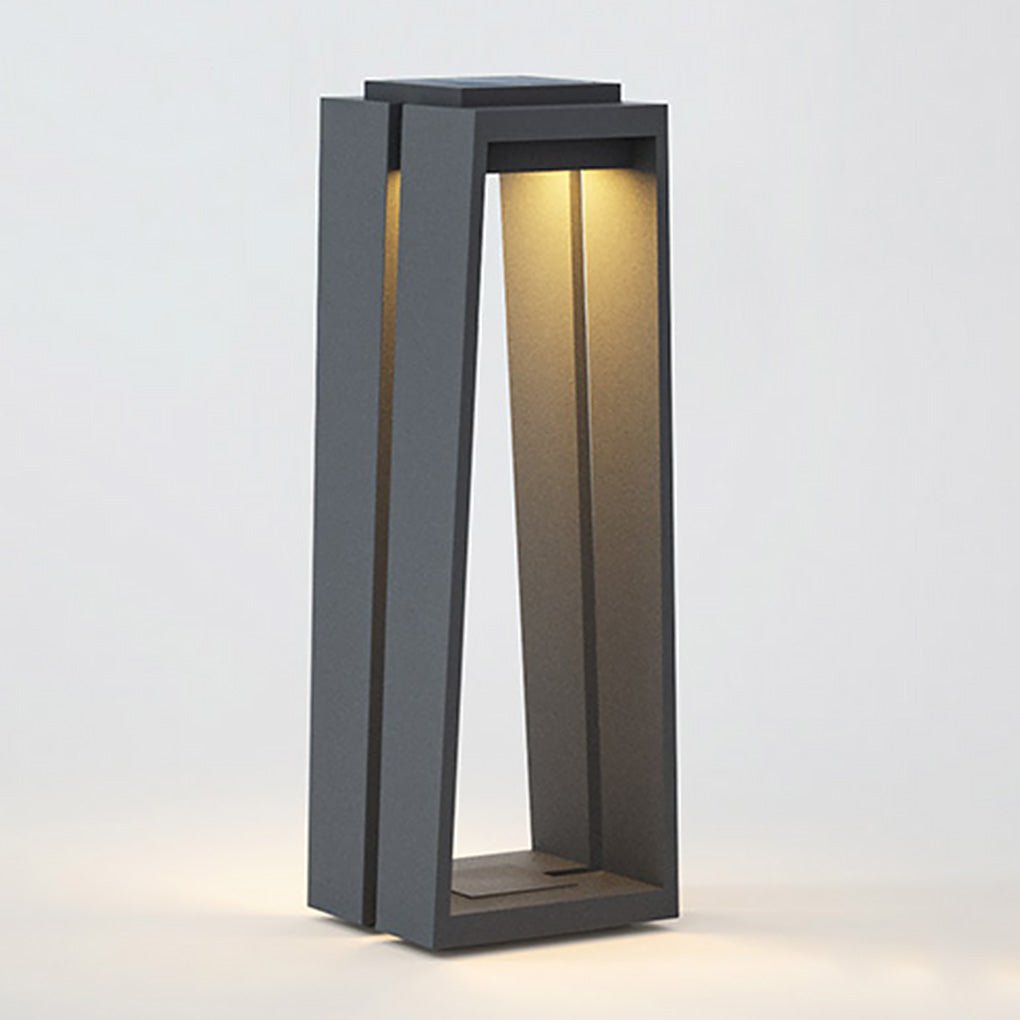 Minimalist Trapezoid Solar Bollard Lights for Modern Outdoor Spaces