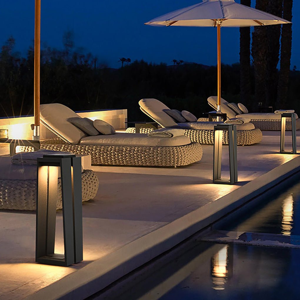 Minimalist Trapezoid Solar Bollard Lights for Modern Outdoor Spaces