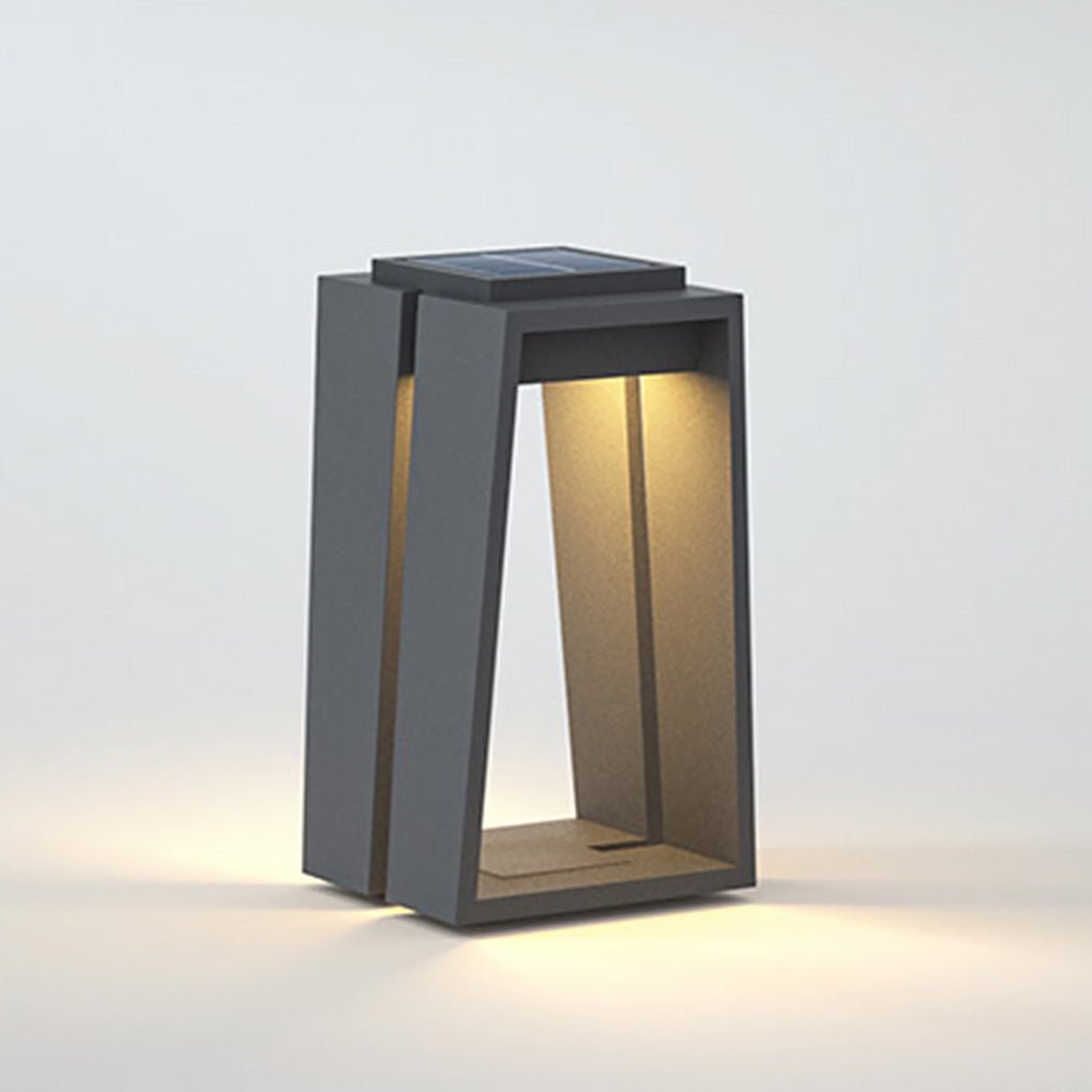 Minimalist Trapezoid Solar Bollard Lights for Modern Outdoor Spaces