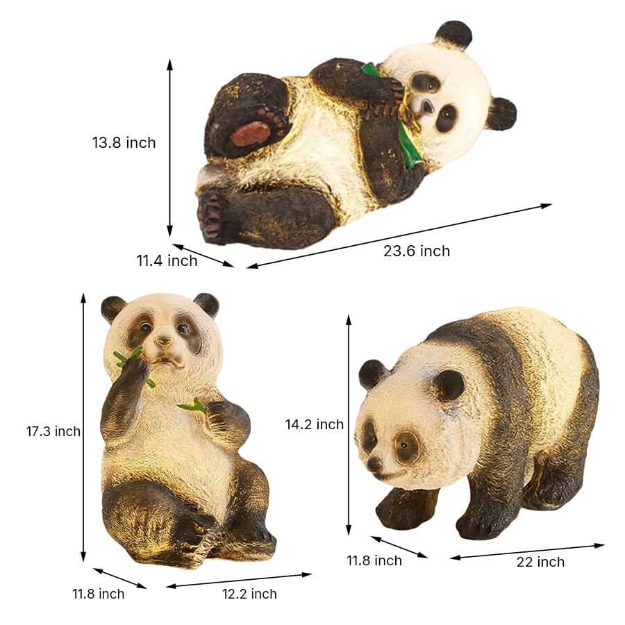 Panda & Bamboo Garden Sculpture Light | Solar-Powered Outdoor Lawn Decor