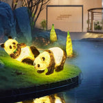 Panda & Bamboo Garden Sculpture Light | Solar-Powered Outdoor Lawn Decor