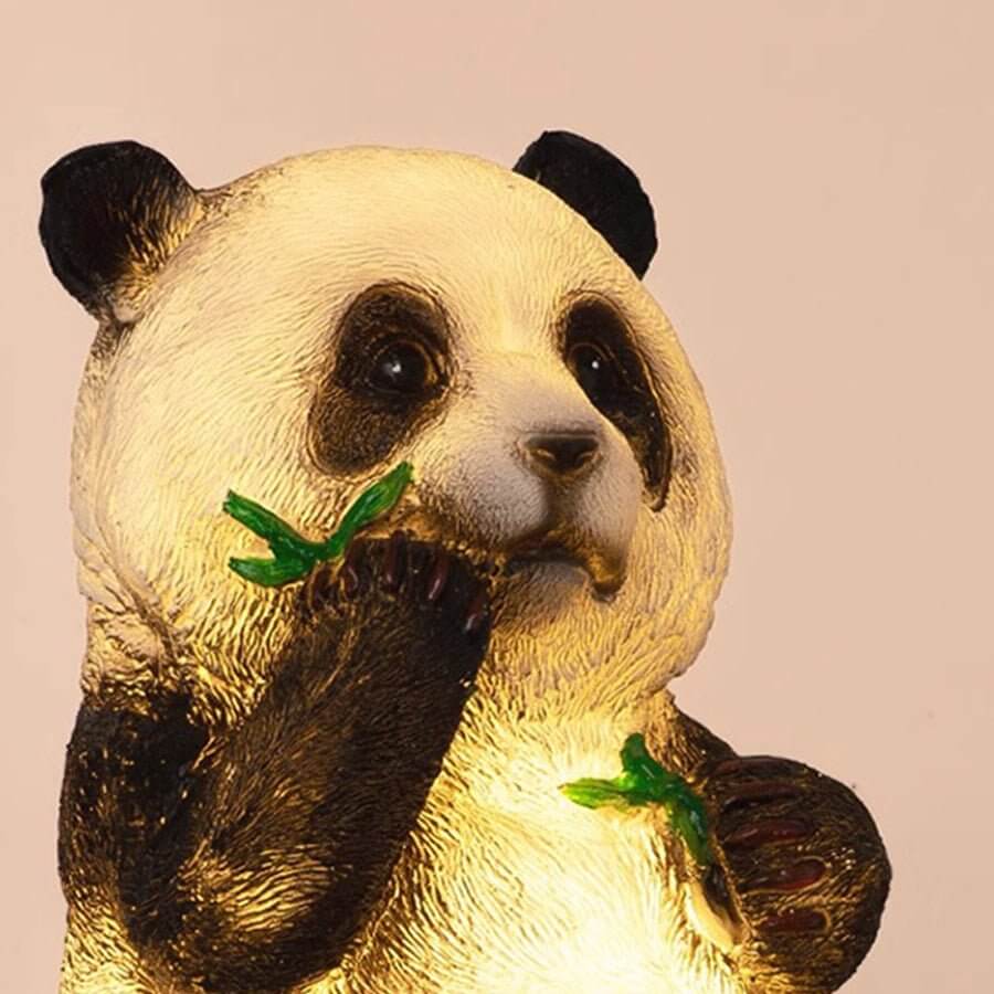 Panda & Bamboo Garden Sculpture Light | Solar-Powered Outdoor Lawn Decor