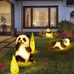 Panda & Bamboo Garden Sculpture Light | Solar-Powered Outdoor Lawn Decor