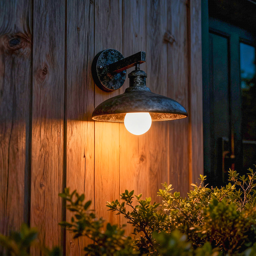Vintage Outdoor Wall Sconce with Rust-Resistant Iron Frame and Warm LED Glow