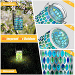 Artisan Solar Glass Mosaic Lantern for Garden and Patio