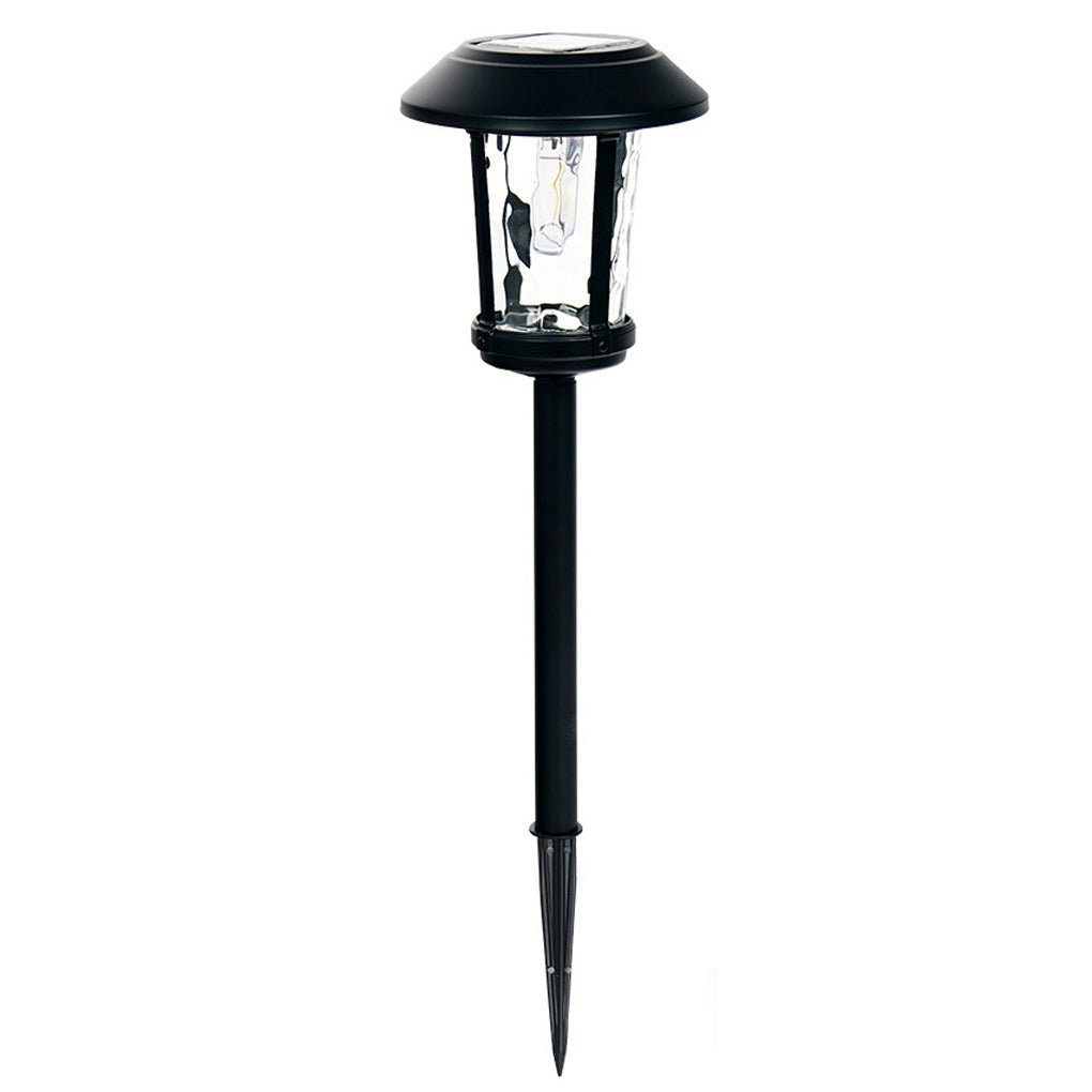 Modern Solar Post Light with Water Glass Lens for Courtyard and Pathway