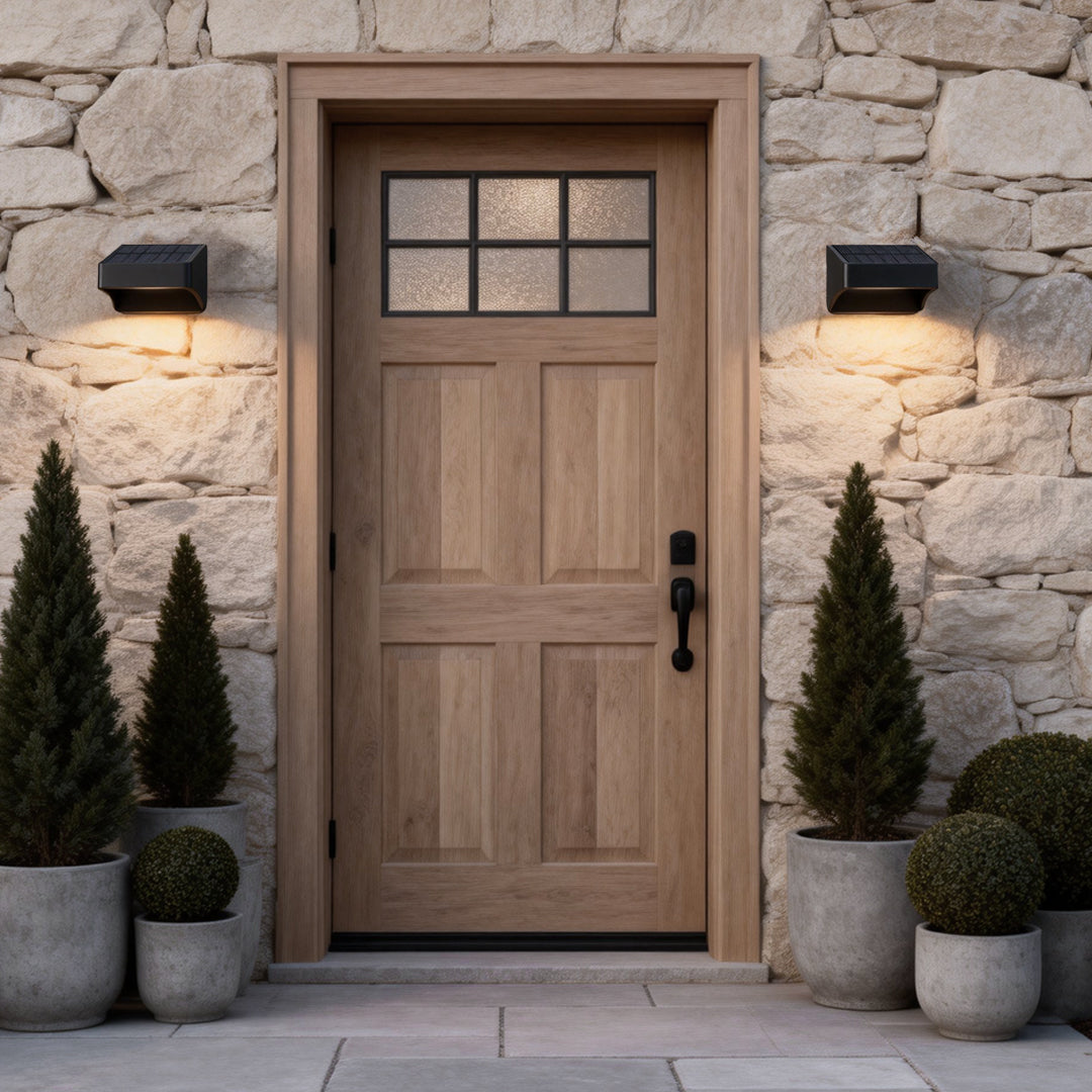 Minimalist Solar Outdoor Wall Sconce with Dusk-to-Dawn Sensor