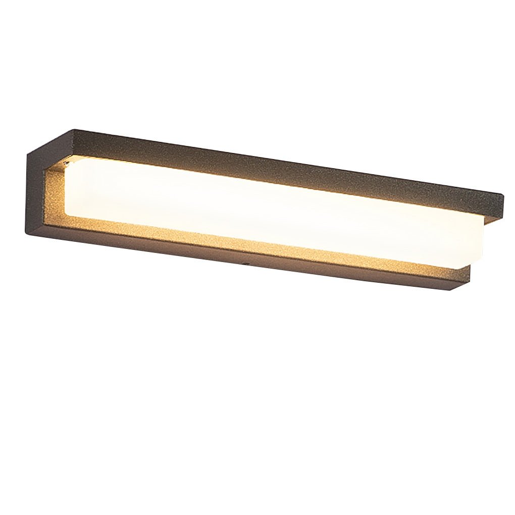 Modern Outdoor Wall Sconce with Warm LED Light in Black Aluminum