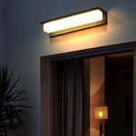 Modern Outdoor Wall Sconce with Warm LED Light in Black Aluminum