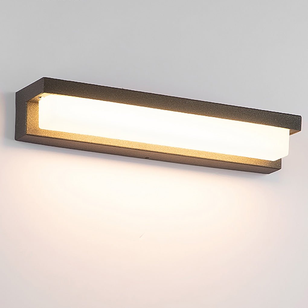 Modern Outdoor Wall Sconce with Warm LED Light in Black Aluminum
