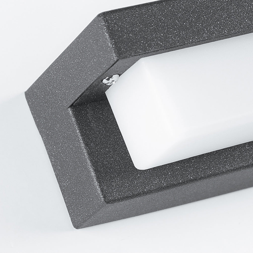 Modern Outdoor Wall Sconce with Warm LED Light in Black Aluminum
