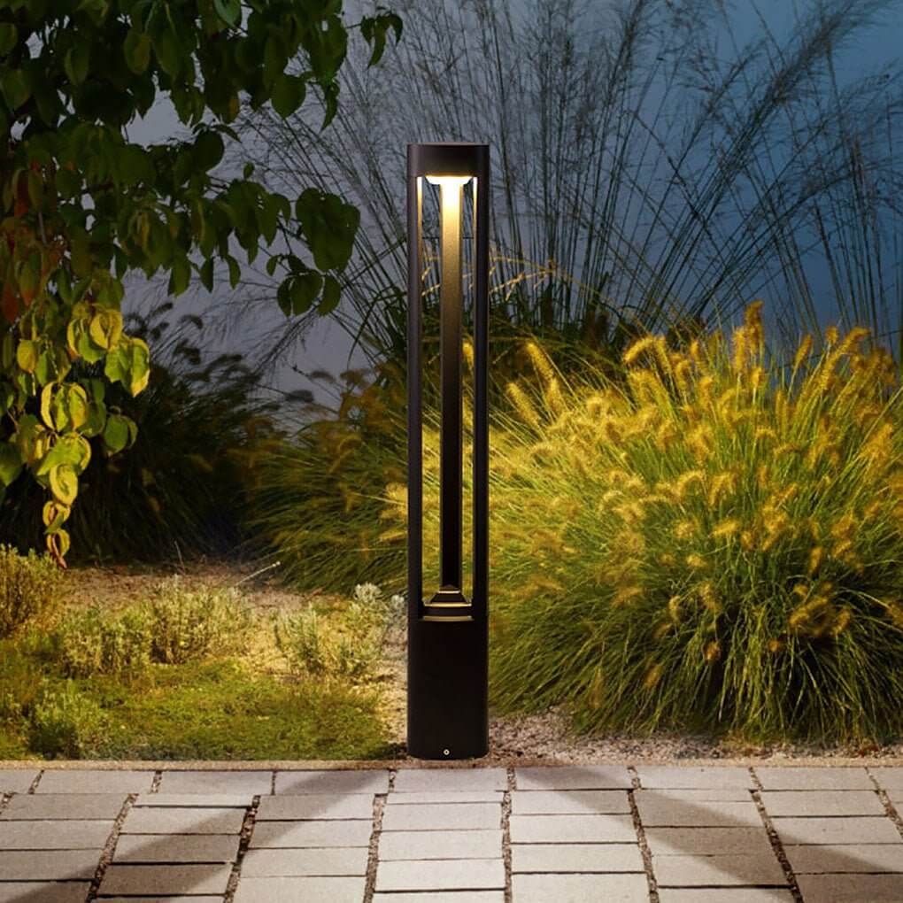 Hollow Bollard Light with Three-Sided Illumination for Modern Landscapes