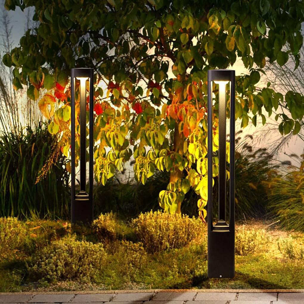 Hollow Bollard Light with Three-Sided Illumination for Modern Landscapes