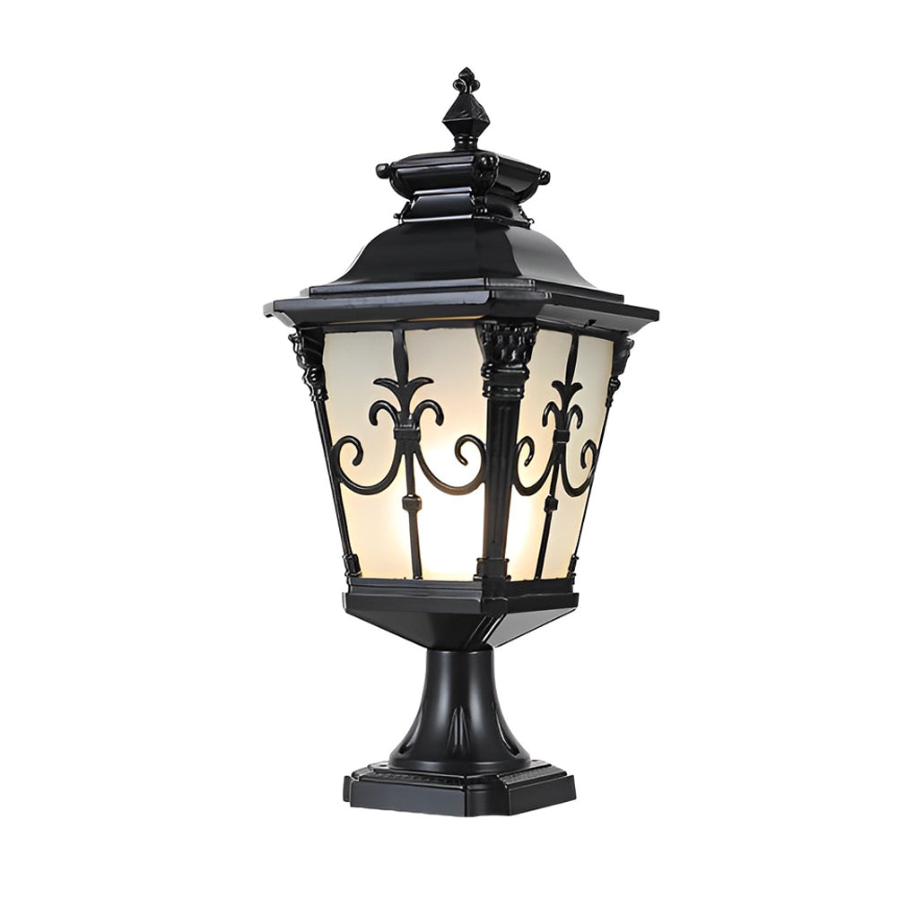 Solar-Powered Retro Post Light in Die-Cast Aluminum for Garden Paths