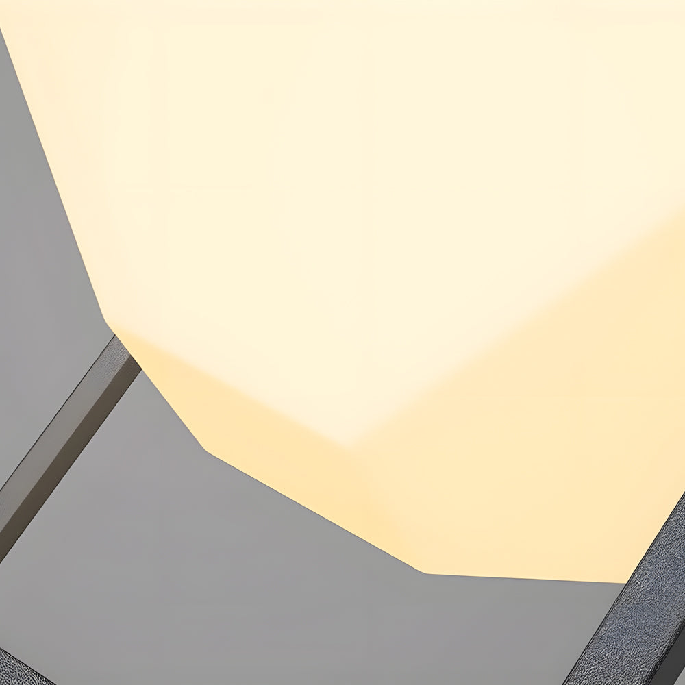 Stainless Steel Square Pillar Light with Warm LED Glow