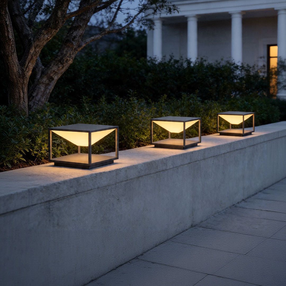 Modern Solar Pillar Light for Outdoor Gardens in Stainless Steel
