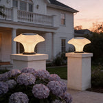 Modern Solar Pillar Light Stainless Steel Outdoor Entryway Lamp