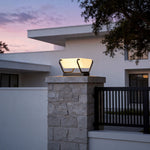 Modern Solar Pillar Lights for Garden Gate, Waterproof Stainless Steel Post Lighting