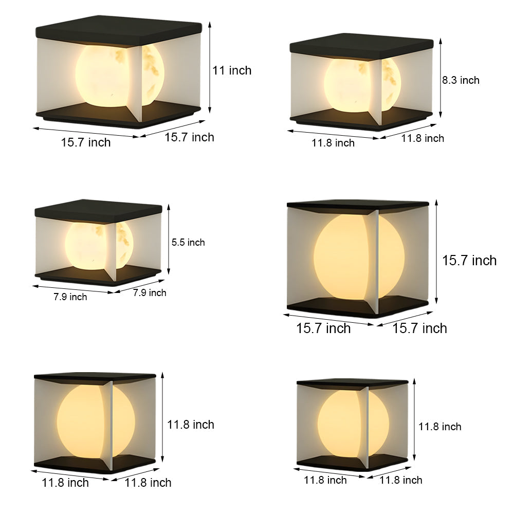 Square Stainless Steel Outdoor Pillar Light with Acrylic Shade