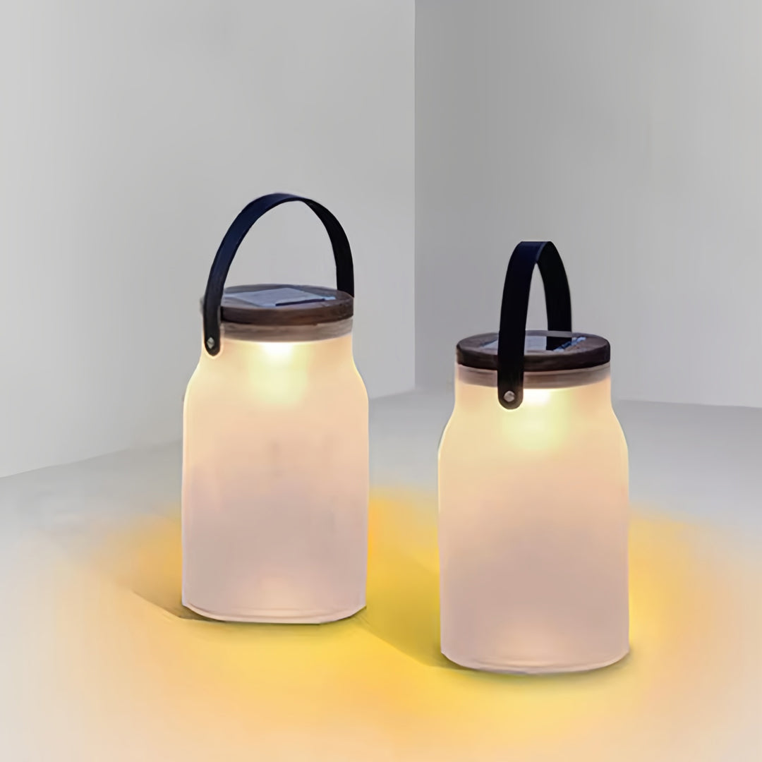 Solar Camping Lantern with Teak Handle – Portable LED Outdoor Light