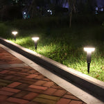 Cylindrical Solar LED Bollard Path Light in Black Aluminum