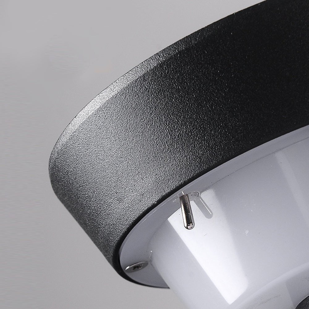 Cylindrical Solar LED Bollard Path Light in Black Aluminum