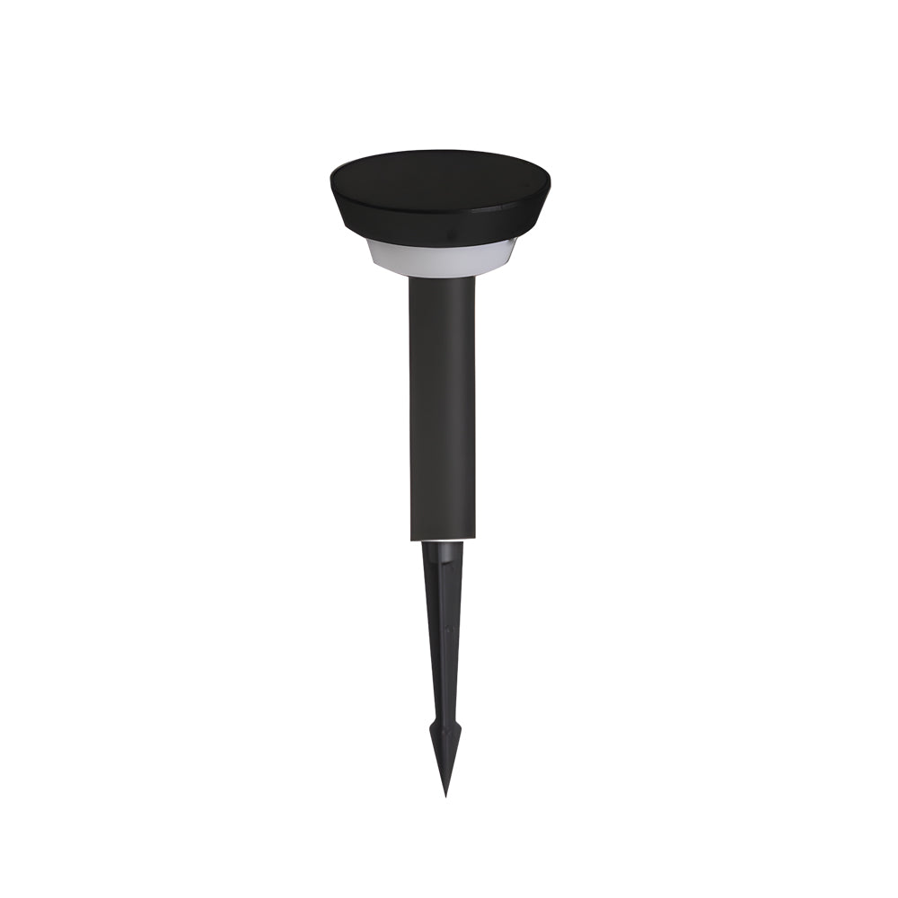 Cylindrical Solar LED Bollard Path Light in Black Aluminum