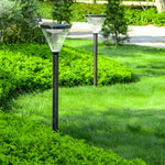 Modern Solar Path Lights in Black Aluminum for Landscape Illumination