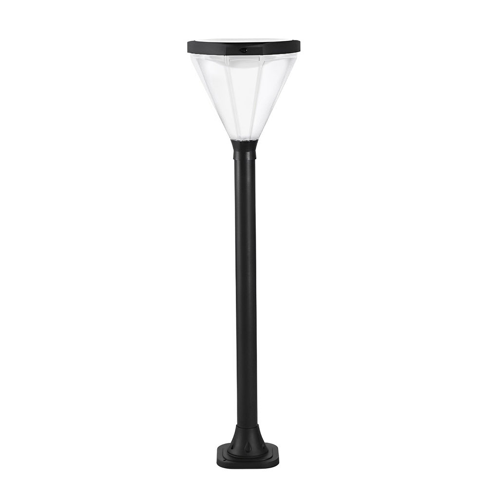 Modern Solar Path Lights in Black Aluminum for Landscape Illumination