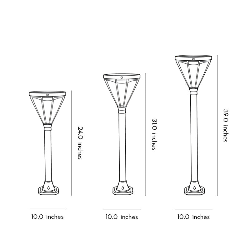 Modern Solar Path Lights in Black Aluminum for Landscape Illumination