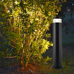 Modern Black Aluminum LED Bollard Light for Pathways & Gardens