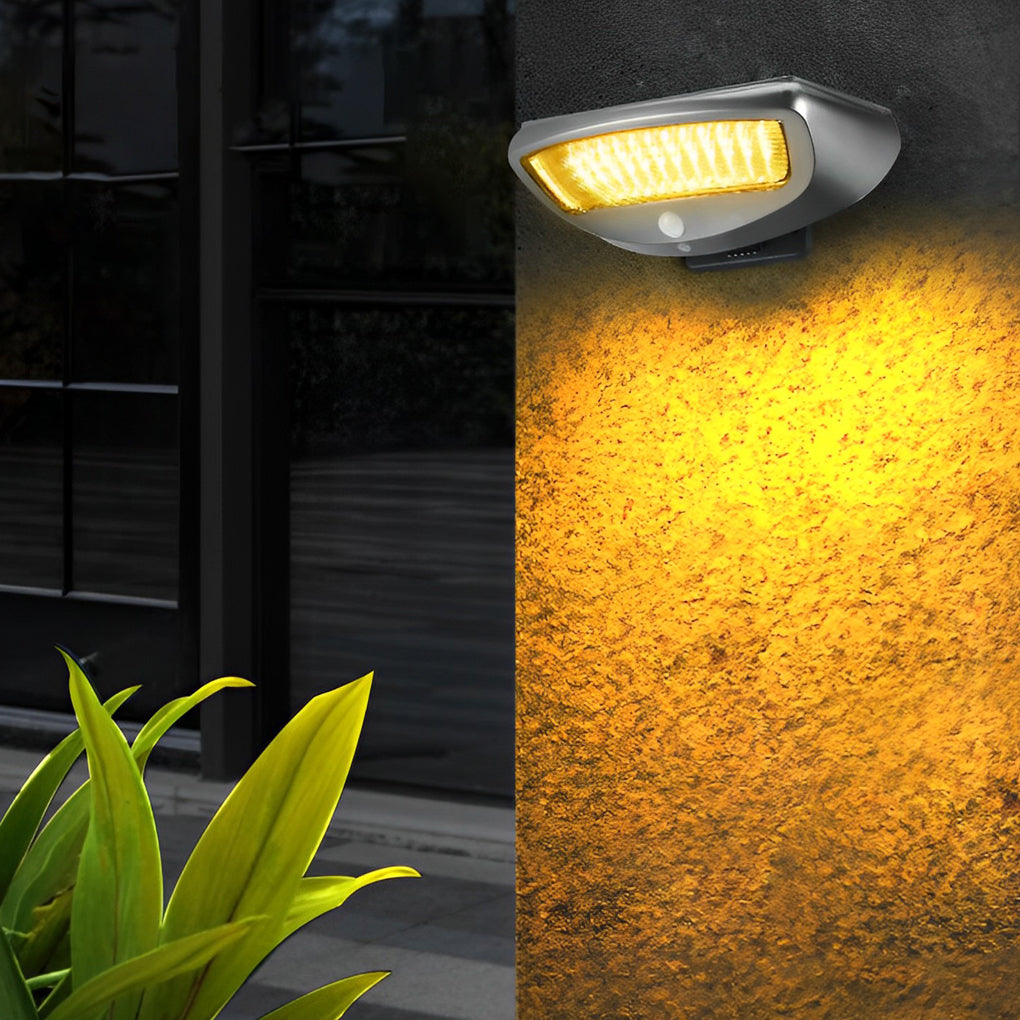 Aria Solar Motion Wall Sconce — Modern Waterproof LED Outdoor Light