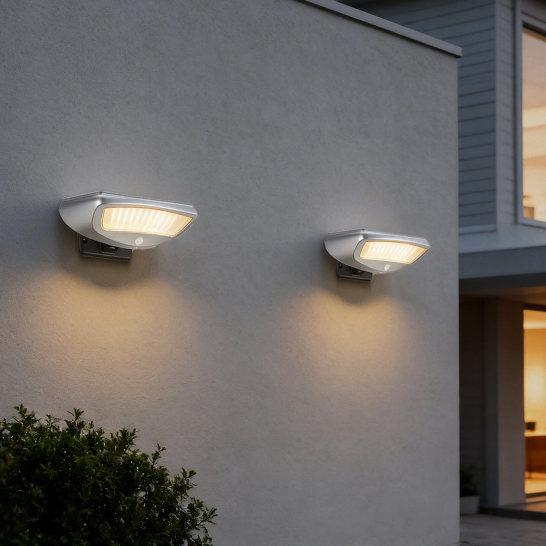 Aria Solar Motion Wall Sconce — Modern Waterproof LED Outdoor Light