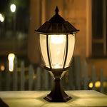Vintage Black Solar Post Cap Light with Remote – Modern Outdoor LED Lantern