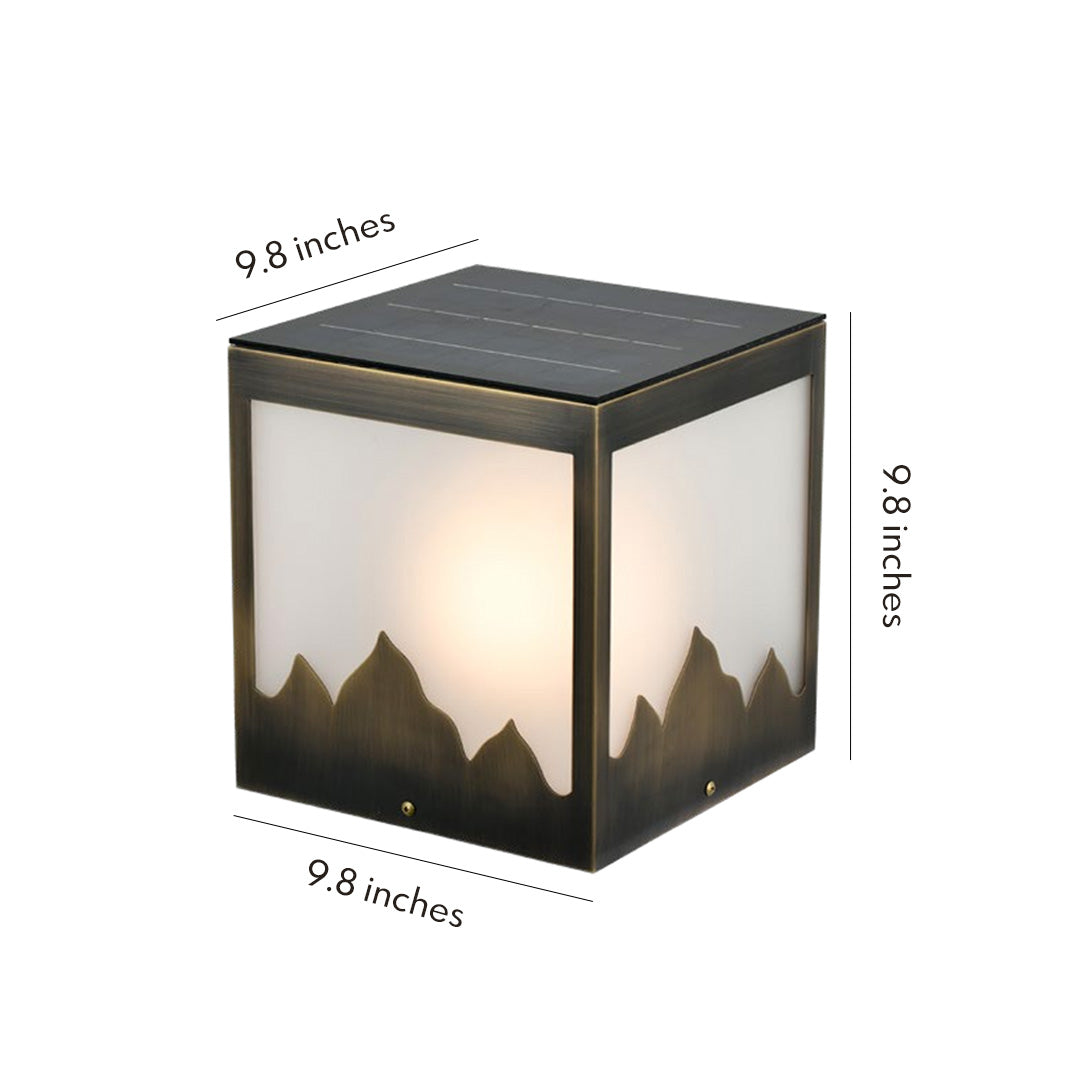 Modern Solar Pillar Lights – Copper Outdoor Square Post Lights