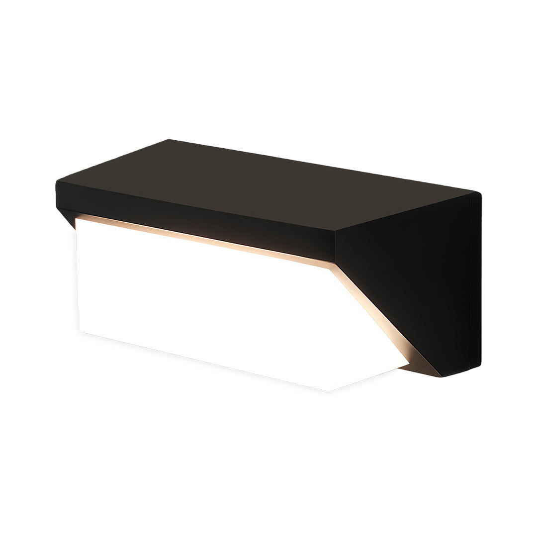 Solar-Powered Minimalist Outdoor Wall Sconce in Sand Black Aluminum