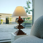 Heritage Wood Table Lamp with Full-Spectrum Warm LED Light