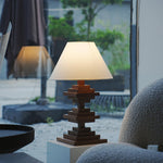 Heritage Wood Table Lamp with Full-Spectrum Warm LED Light