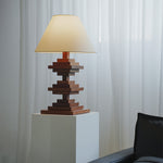 Heritage Wood Table Lamp with Full-Spectrum Warm LED Light