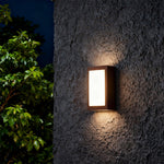 Modern Outdoor Wall Sconce with Integrated LED – Minimalist Black Aluminum Fixture
