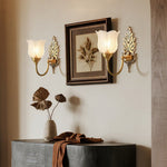 Artisan Brass Bud Wall Sconce with Glass Shade | Modern Vintage Lighting