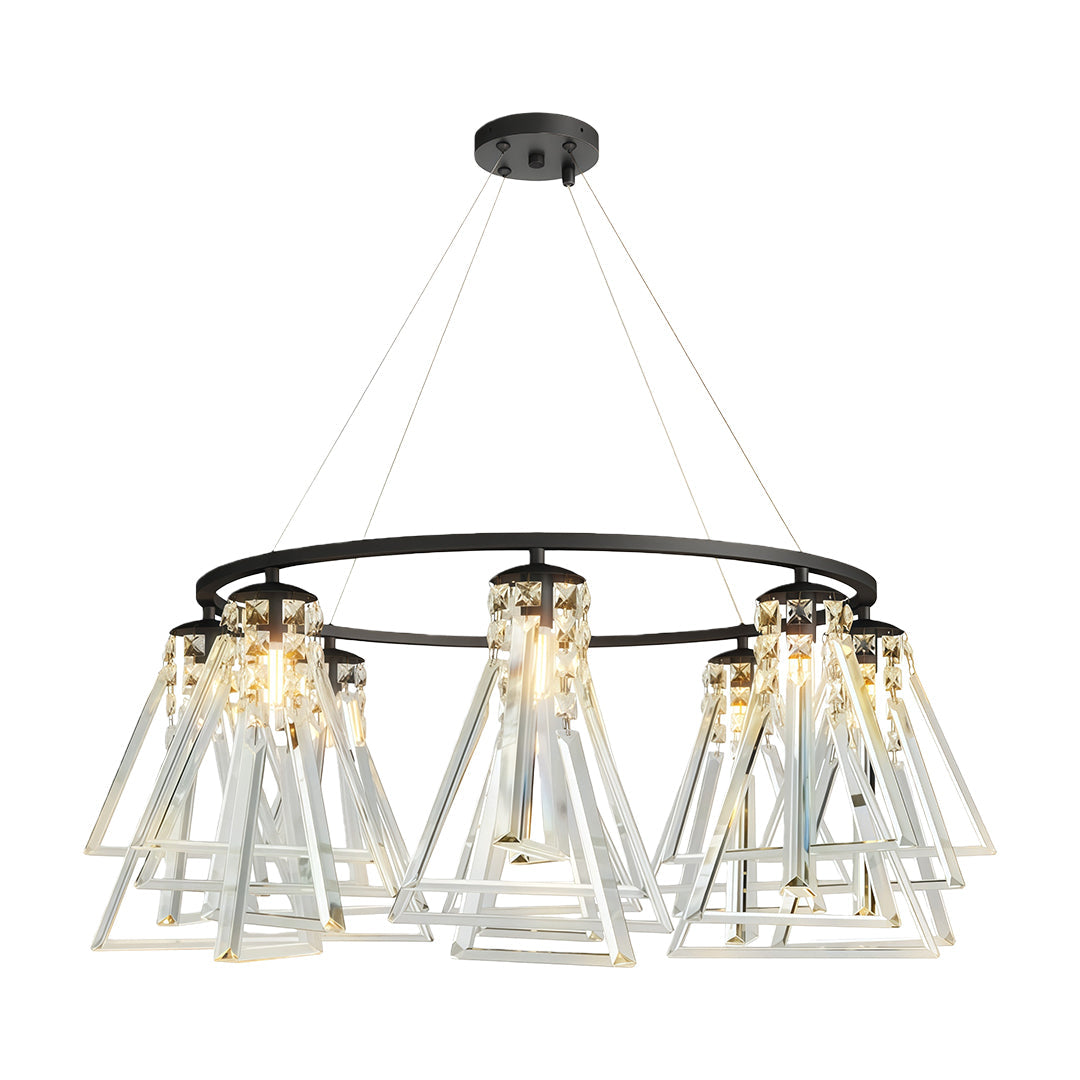 Aurelia Crystal Chandelier in Brass, Chrome, or Black