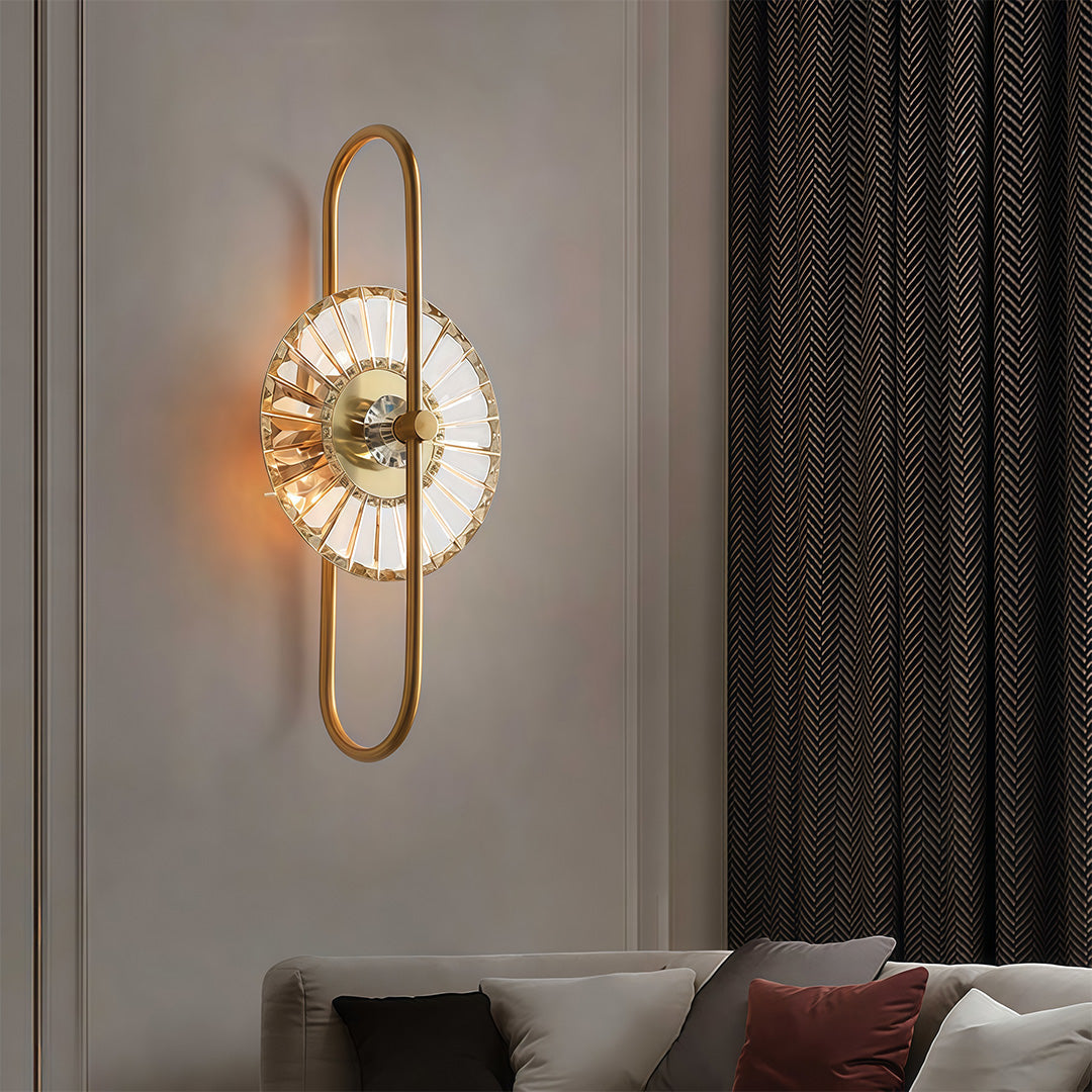 Crystal Wall Sconce with Gold Iron Frame – Modern Luxury Lighting