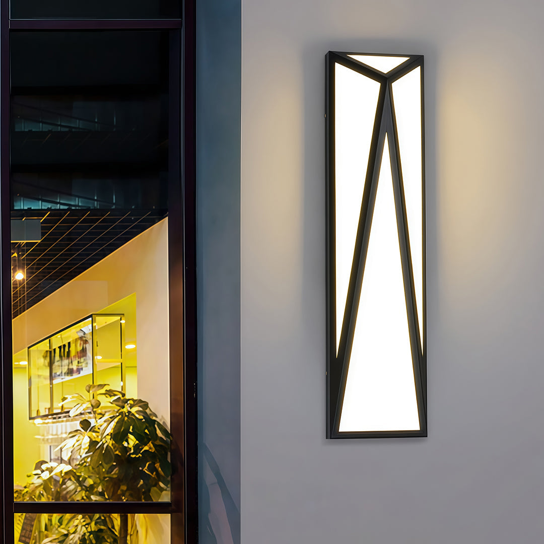 Modern Outdoor Wall Light in Black Stainless Steel with Warm LED