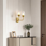 Luxury Dual Head Glass Wall Sconce in Solid Copper