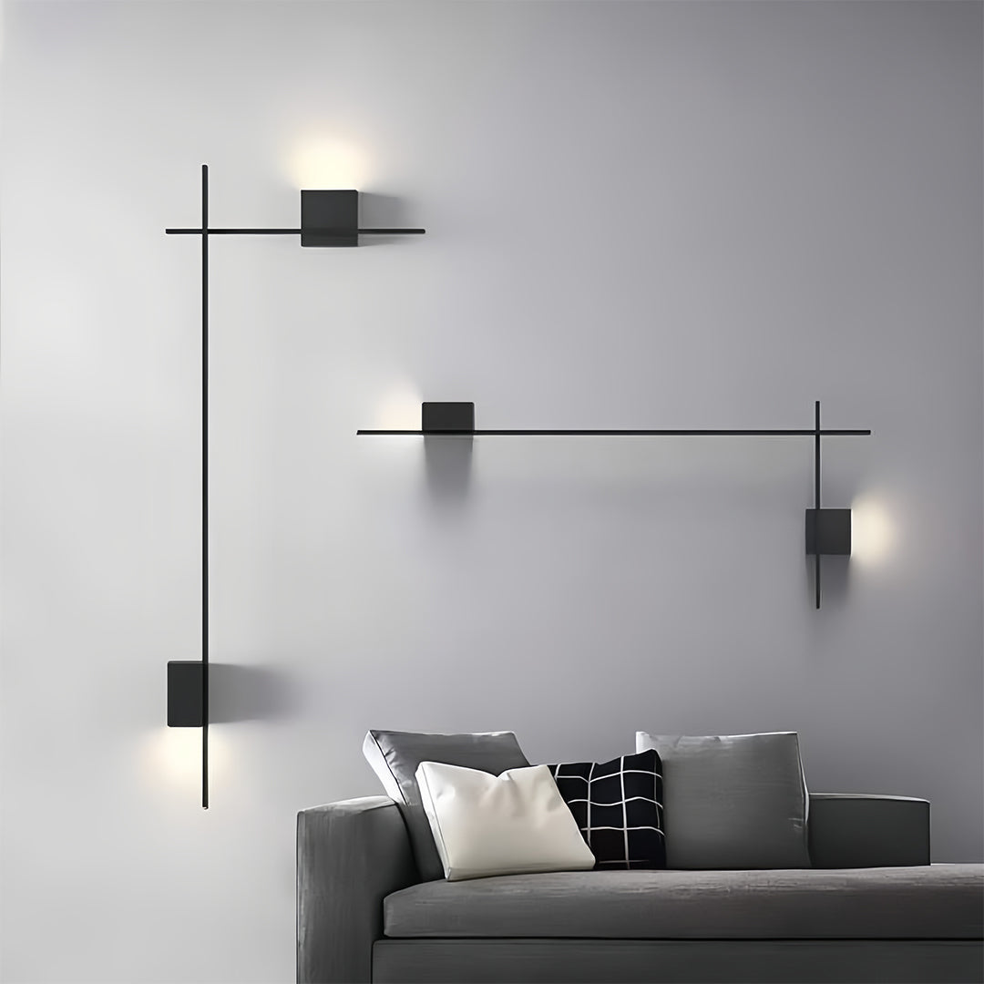 Modern Minimalist Rectangular LED Wall Sconce Set for Bedroom and Living Room