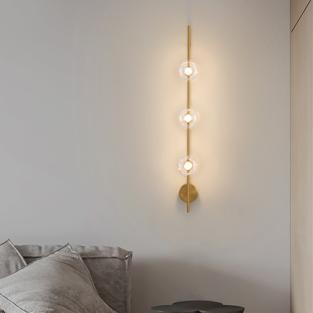 Modern Linear LED Wall Sconce with Pleated Glass Shade