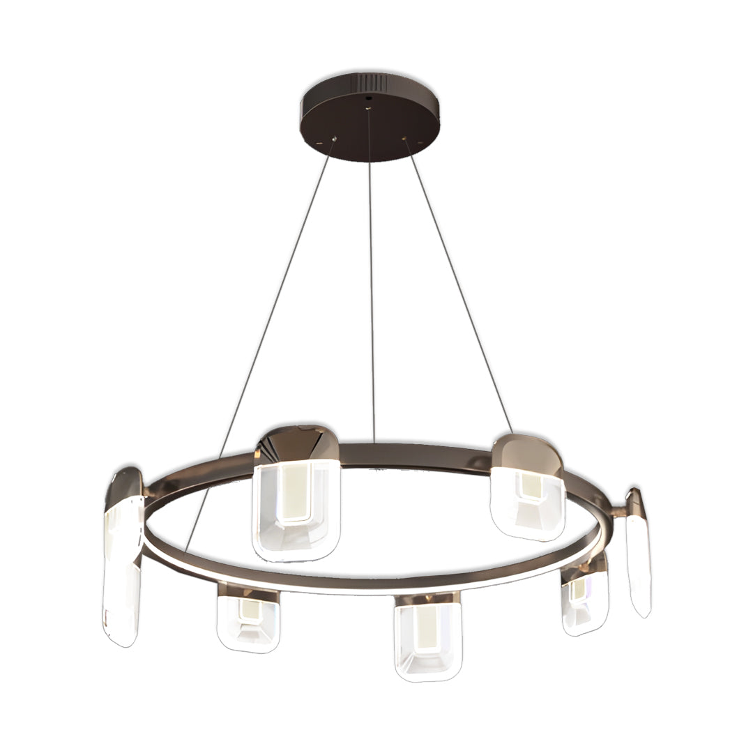 Italian Crystal Chandelier Minimalist Gold LED Ceiling Light