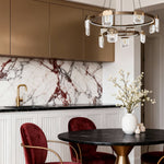 Italian Crystal Chandelier Minimalist Gold LED Ceiling Light